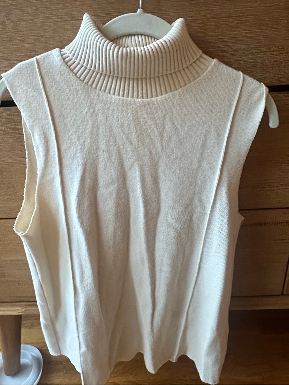 Zara Sleeveless Turtleneck Tank Top - Cream